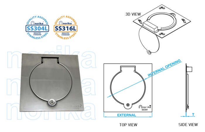 Stainless Steel AISI304L/316L Square Gratings (No Hole With Lock)